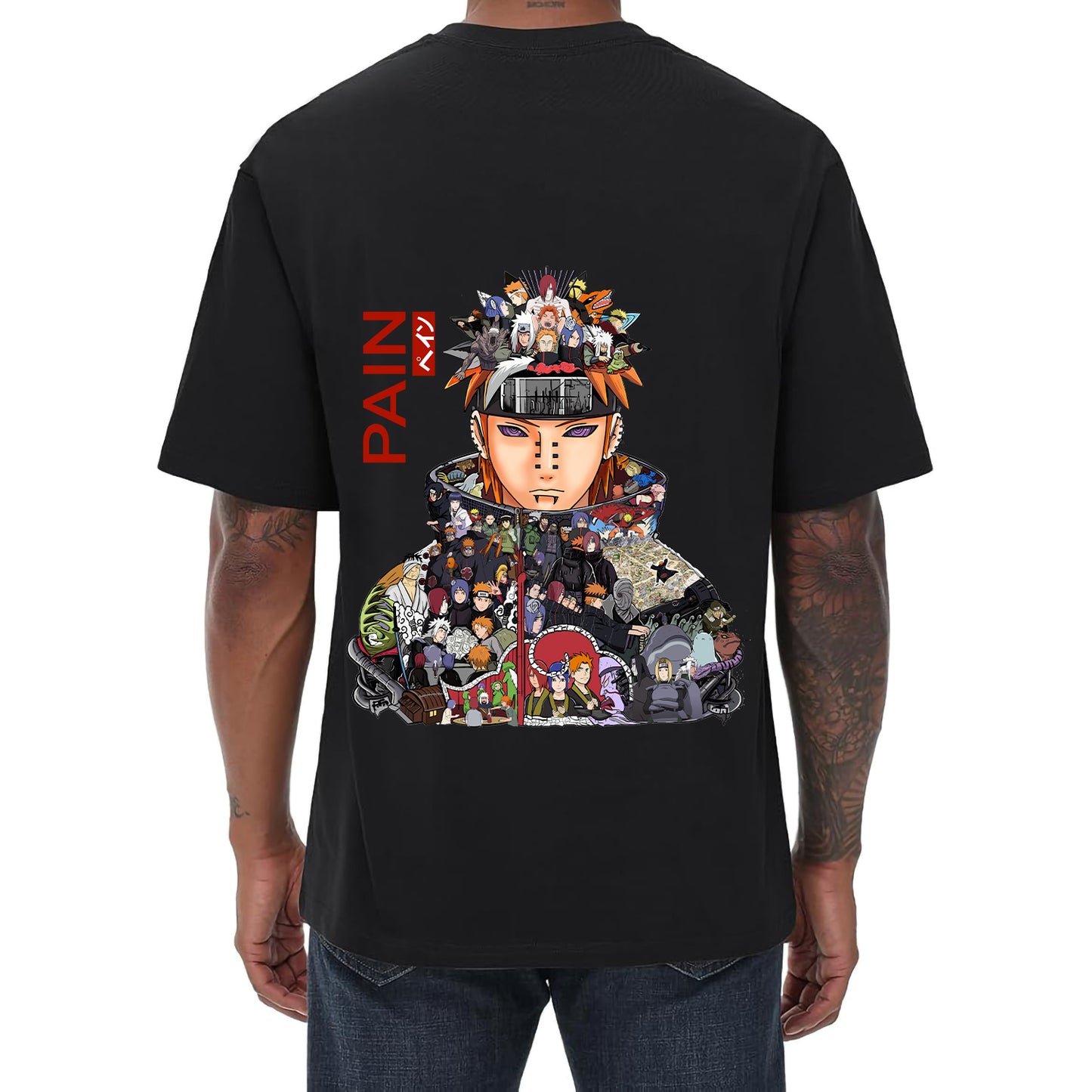 Fire Shadow Ninja Pain Cool and Trendy Loose Short-Sleeved T-shirt
