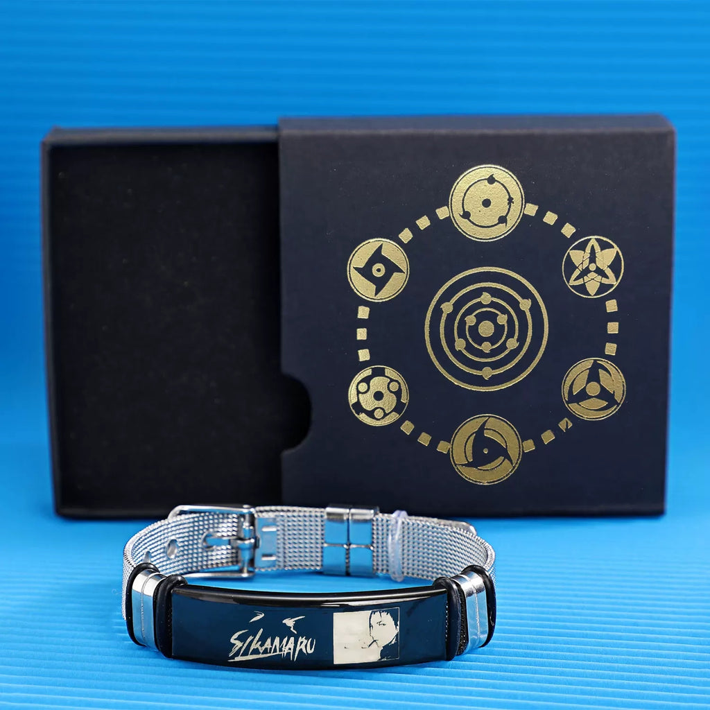 Sasuke/Kakashi/Itachi Fire Shadow Ninja Anime Bracelet Stainless Steel Character Wristband