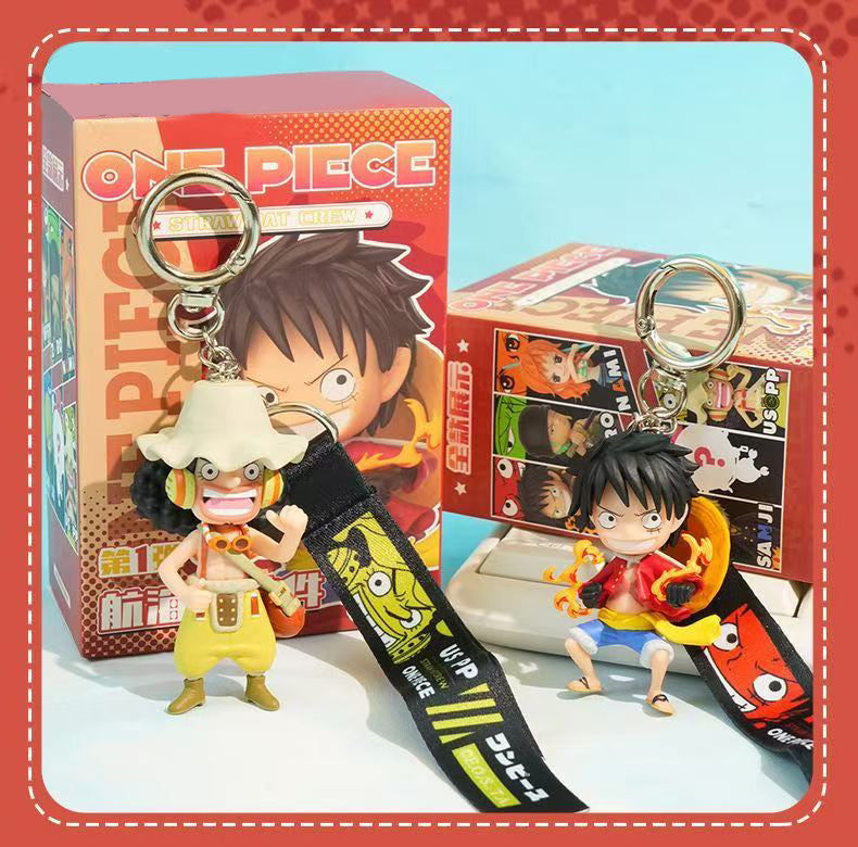 Luffy/Zoro/Sanji Anime Mystery Keychain Blind Box Hidden Rare Edition & Lanyard Surprise Otaku Gift