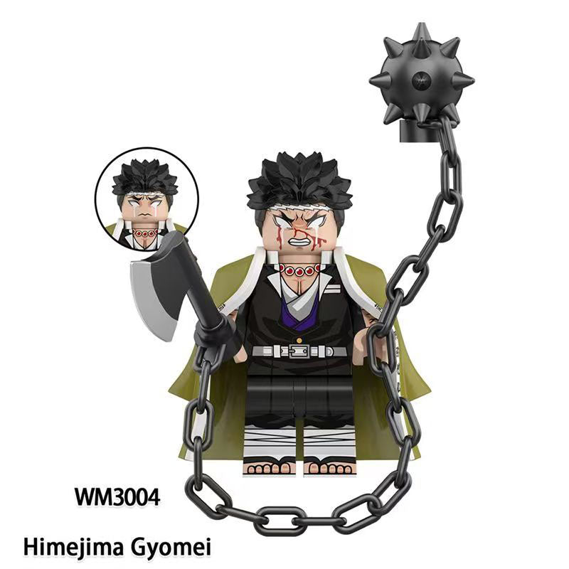 Tanjiro/Zenitsu/Inosuke Anime Minifigures Lego Compatible Blocks with Flame Water Effects Otaku Collectibles Featuring