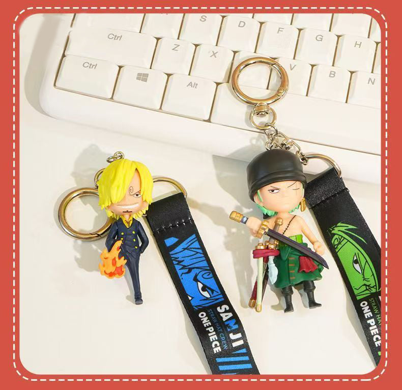 Luffy/Zoro/Sanji Anime Mystery Keychain Blind Box Hidden Rare Edition & Lanyard Surprise Otaku Gift