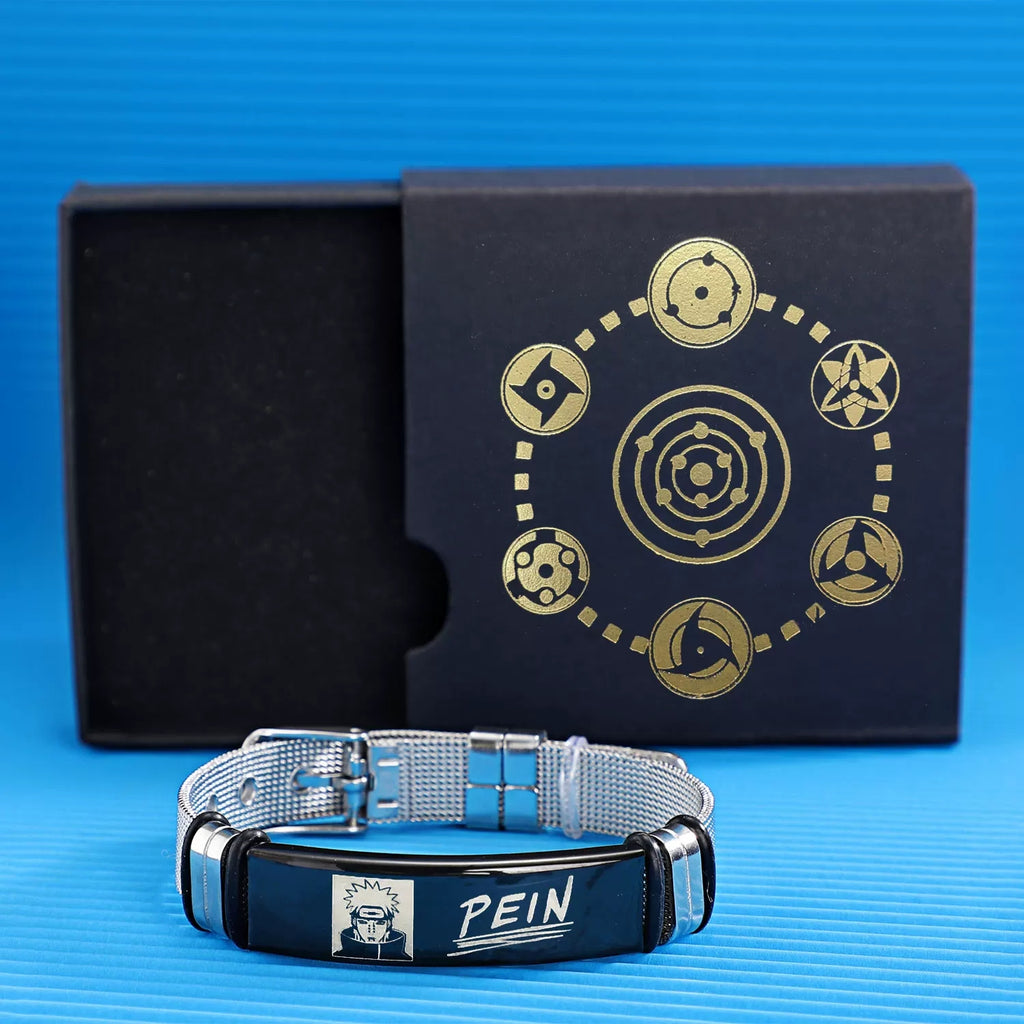 Sasuke/Kakashi/Itachi Fire Shadow Ninja Anime Bracelet Stainless Steel Character Wristband