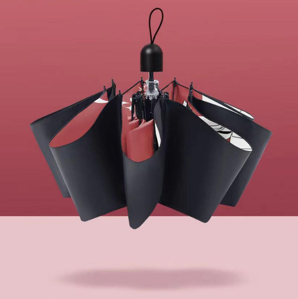 Tanjiro/Nezuko Foldable Umbrella with Character Print Full Metal Handle Anime Rain Gear for Fans