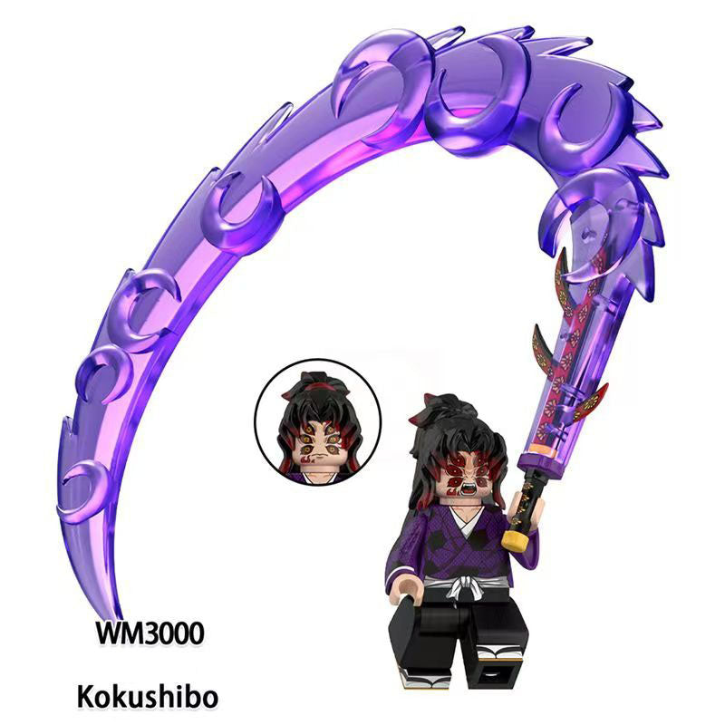 Tanjiro/Zenitsu/Inosuke Anime Minifigures Lego Compatible Blocks with Flame Water Effects Otaku Collectibles Featuring