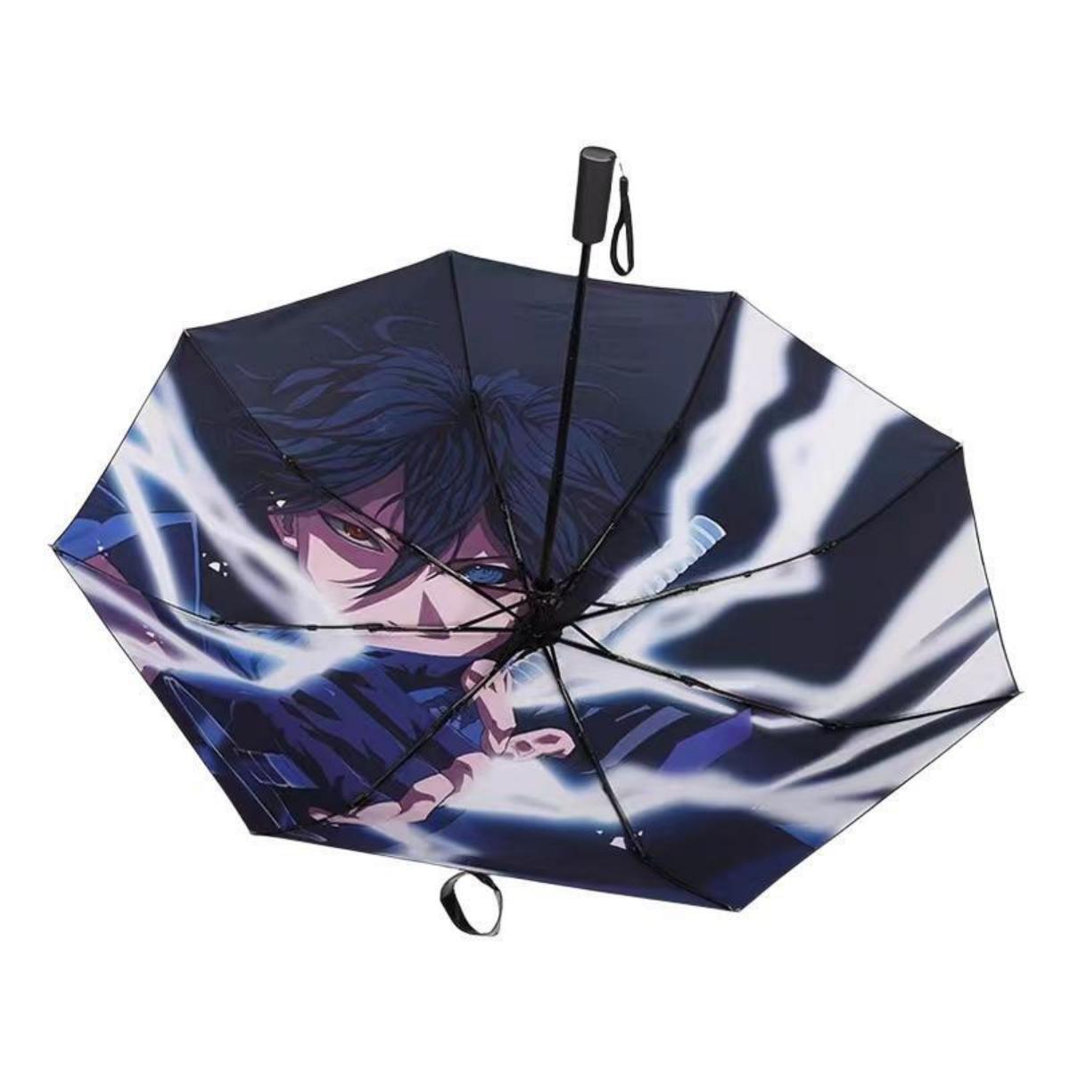 Sasuke/Kakashi/Itachi Anime Umbrella Windproof Waterproof Folding Umbrella with Character Print Rain Gear for Ninja Fans