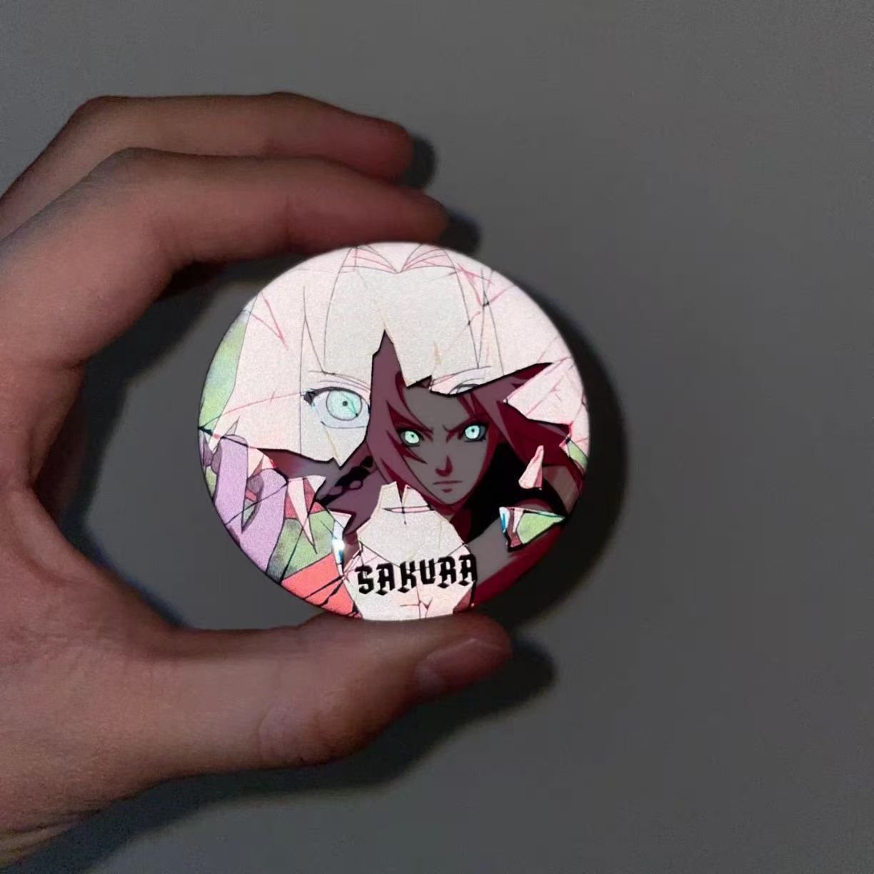 Sasuke/Kakashi/Madara Anime Reflective Badge Night Glow Character Pin Cool Backpack Decor for Otaku Featuring