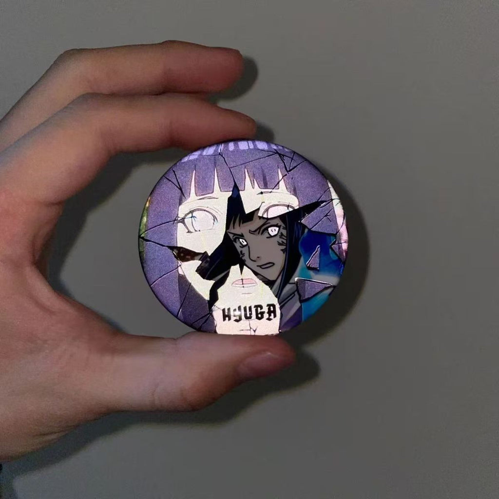 Sasuke/Kakashi/Madara Anime Reflective Badge Night Glow Character Pin Cool Backpack Decor for Otaku Featuring