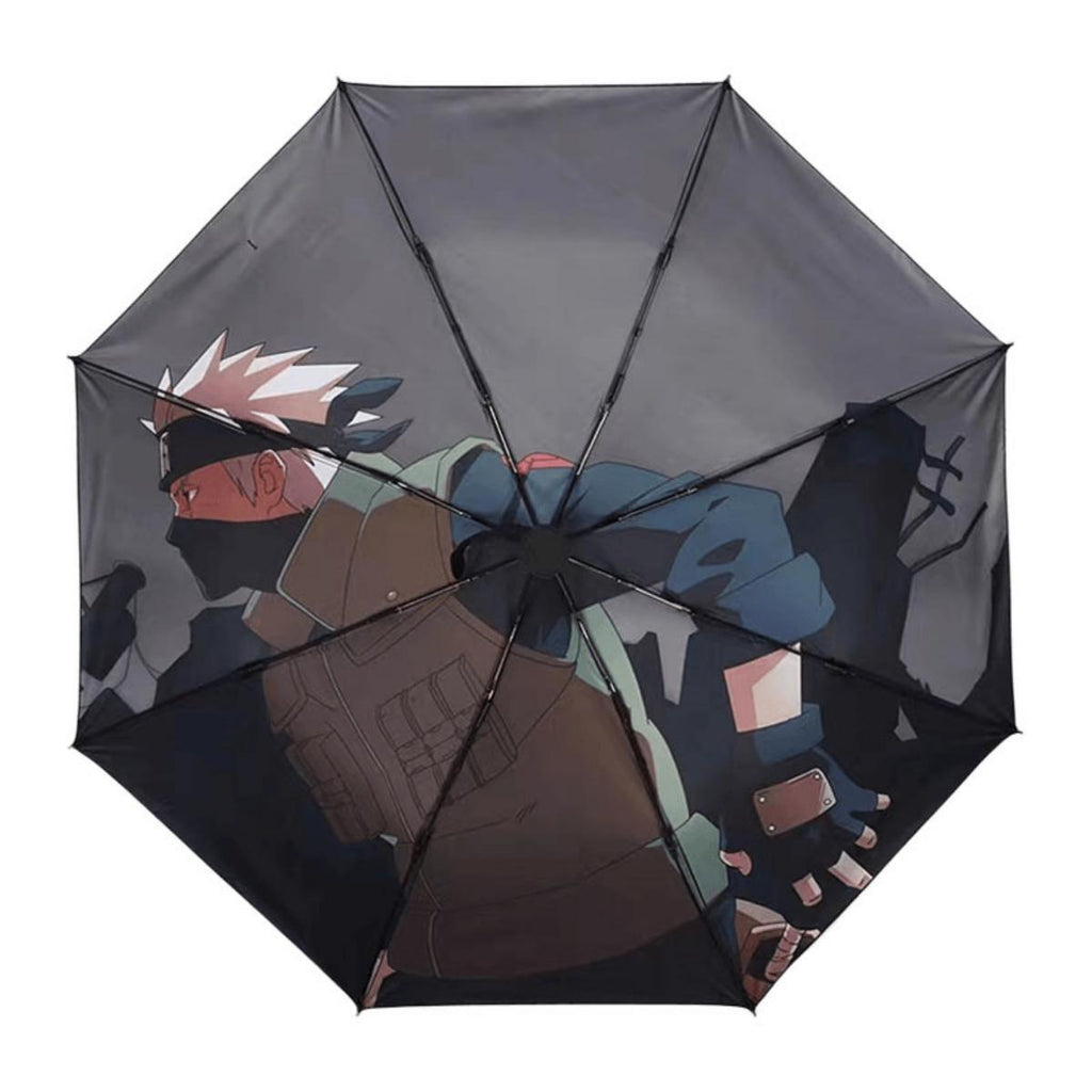 Sasuke/Kakashi/Itachi Anime Umbrella Windproof Waterproof Folding Umbrella with Character Print Rain Gear for Ninja Fans