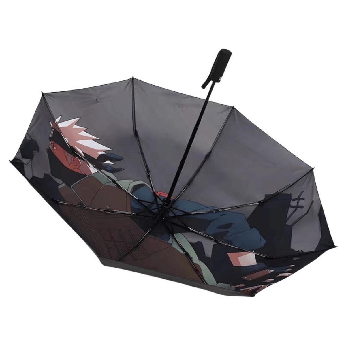 Sasuke/Kakashi/Itachi Anime Umbrella Windproof Waterproof Folding Umbrella with Character Print Rain Gear for Ninja Fans