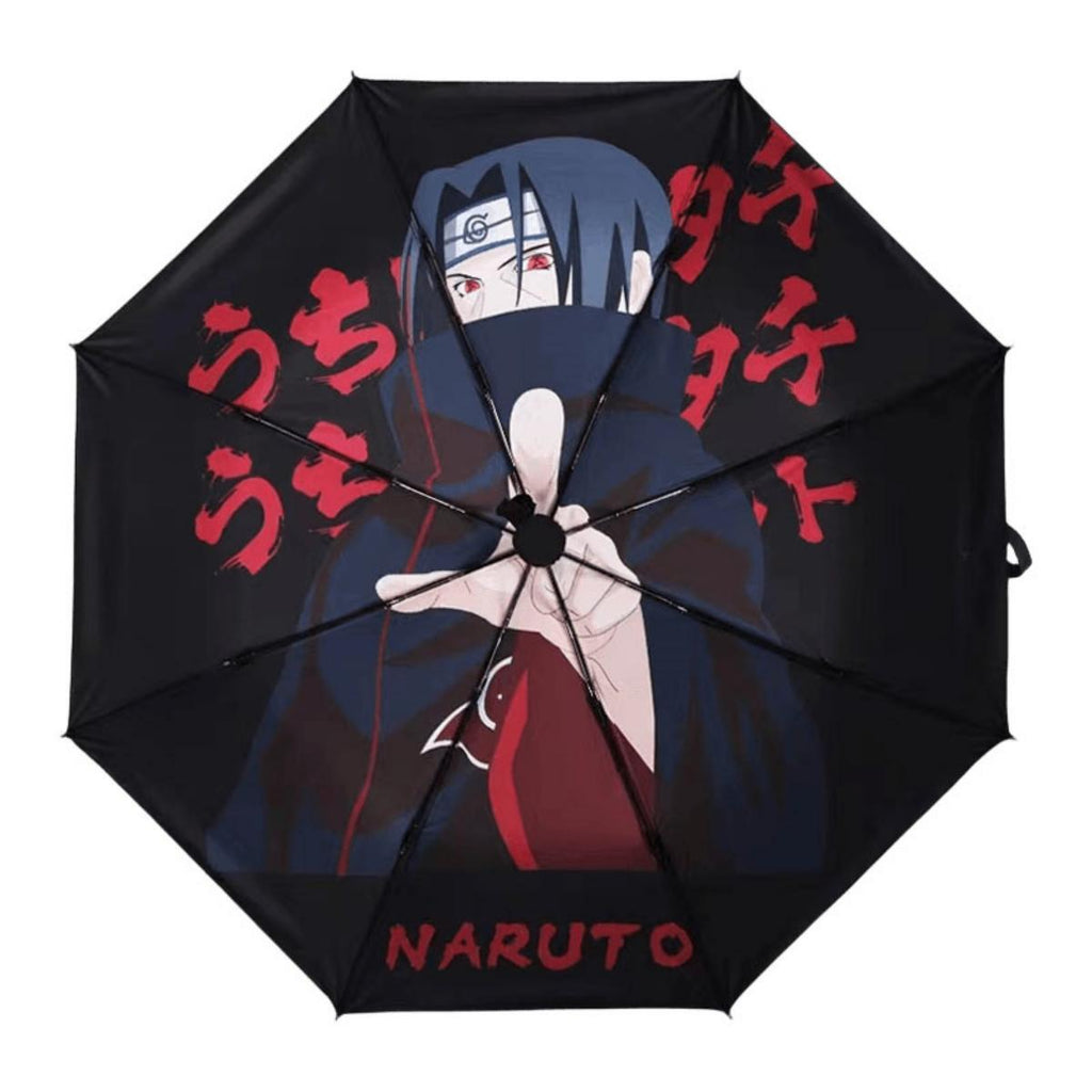 Sasuke/Kakashi/Itachi Anime Umbrella Windproof Waterproof Folding Umbrella with Character Print Rain Gear for Ninja Fans