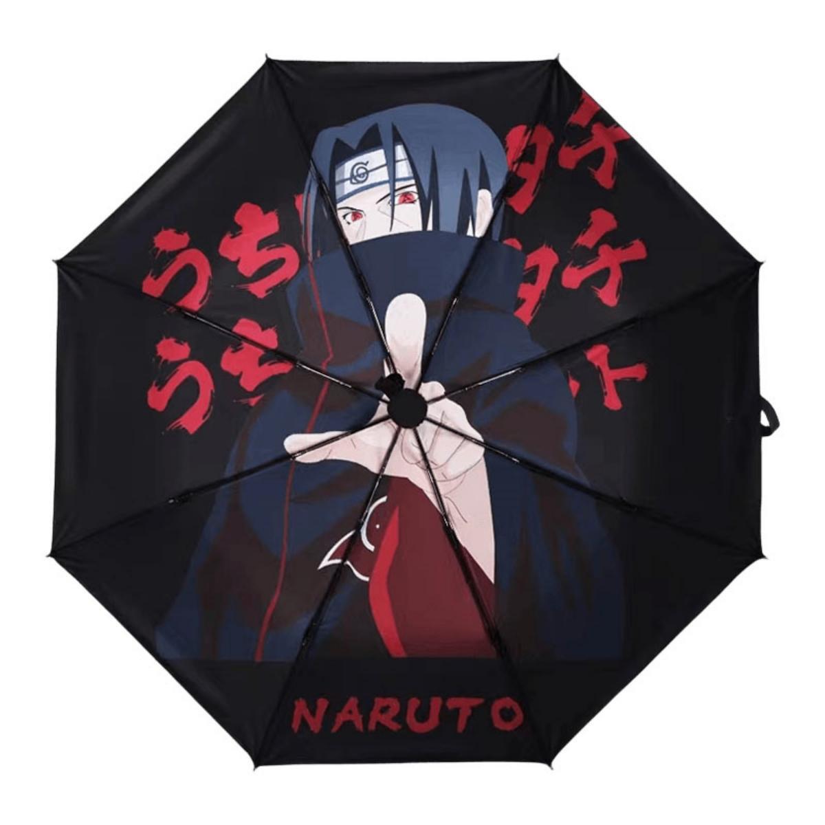 Sasuke/Kakashi/Itachi Anime Umbrella Windproof Waterproof Folding Umbrella with Character Print Rain Gear for Ninja Fans