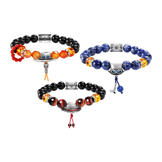 Ace/Sabo/Luffy Inspired Beaded Bracelets for Anime Fans