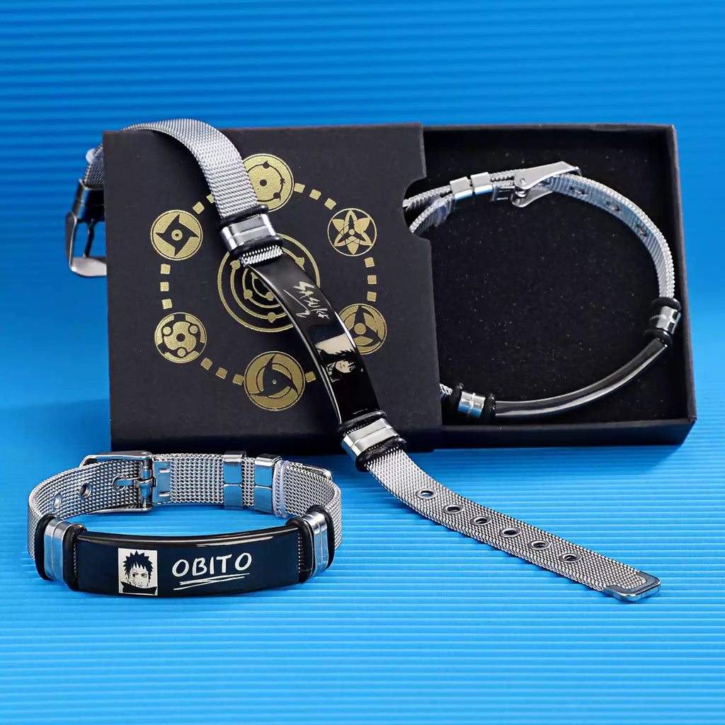 Sasuke/Kakashi/Itachi Fire Shadow Ninja Anime Bracelet Stainless Steel Character Wristband
