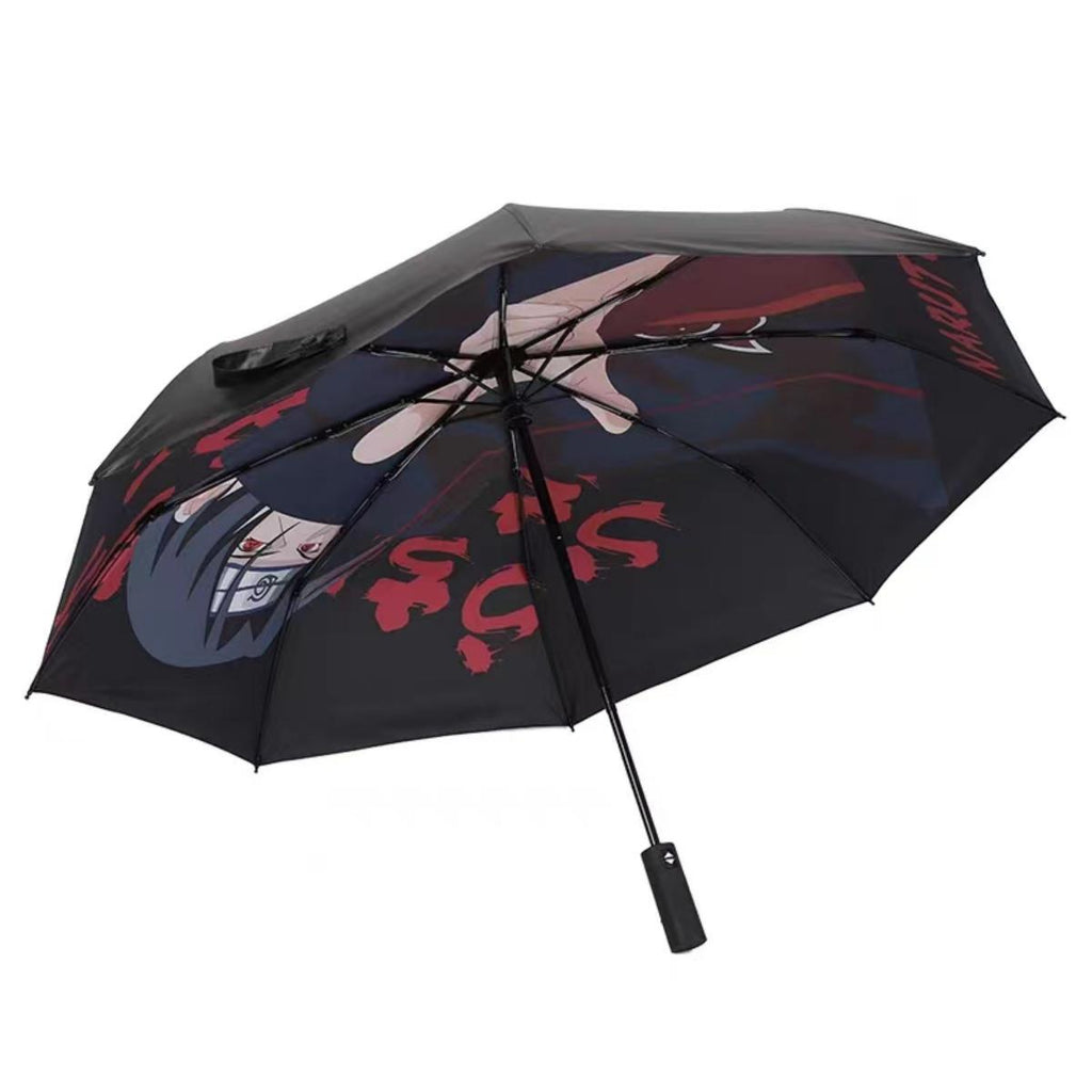 Sasuke/Kakashi/Itachi Anime Umbrella Windproof Waterproof Folding Umbrella with Character Print Rain Gear for Ninja Fans