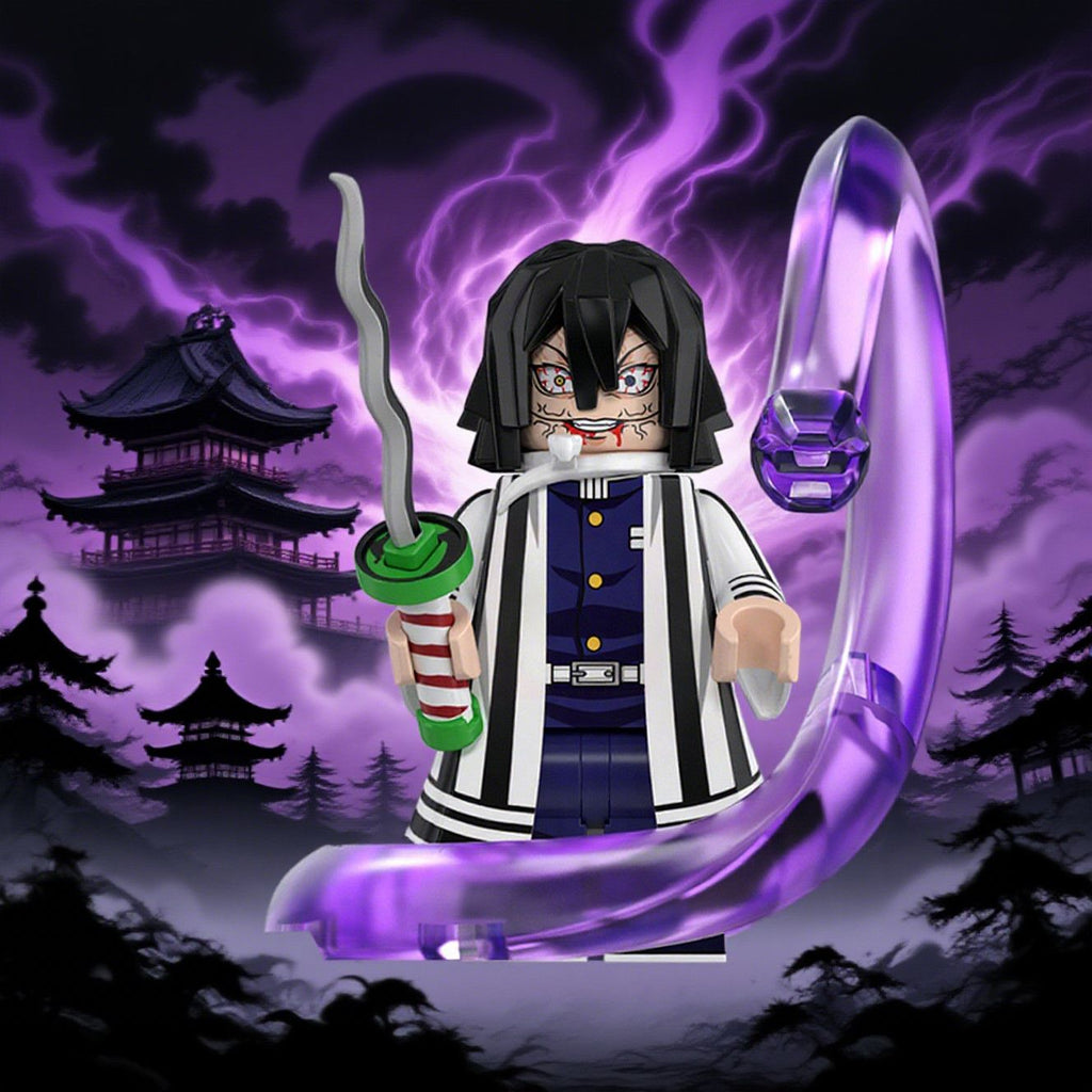 Tanjiro/Zenitsu/Inosuke Anime Minifigures Lego Compatible Blocks with Flame Water Effects Otaku Collectibles Featuring