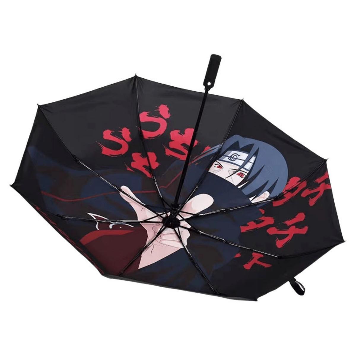 Sasuke/Kakashi/Itachi Anime Umbrella Windproof Waterproof Folding Umbrella with Character Print Rain Gear for Ninja Fans