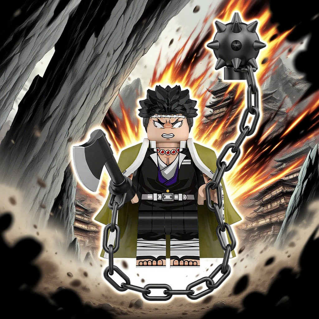 Tanjiro/Zenitsu/Inosuke Anime Minifigures Lego Compatible Blocks with Flame Water Effects Otaku Collectibles Featuring