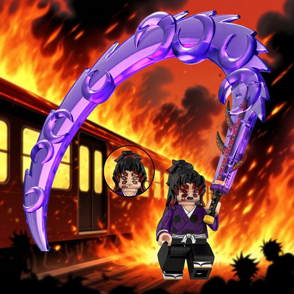 Tanjiro/Zenitsu/Inosuke Anime Minifigures Lego Compatible Blocks with Flame Water Effects Otaku Collectibles Featuring