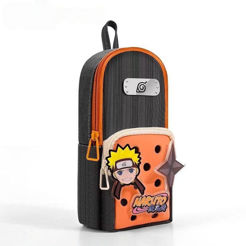 Kakashi Backpack Pencil Case Large Capacity Removable Charms Durable Oxford Fabric for Students Perfect for School Supplies