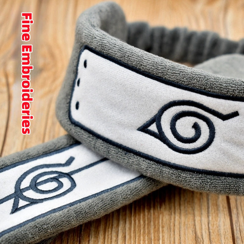 Leaf Village Headband Terry Cloth Sweat-Absorbent Hair Band Anime Cosplay Accessory with Unique Eye Design