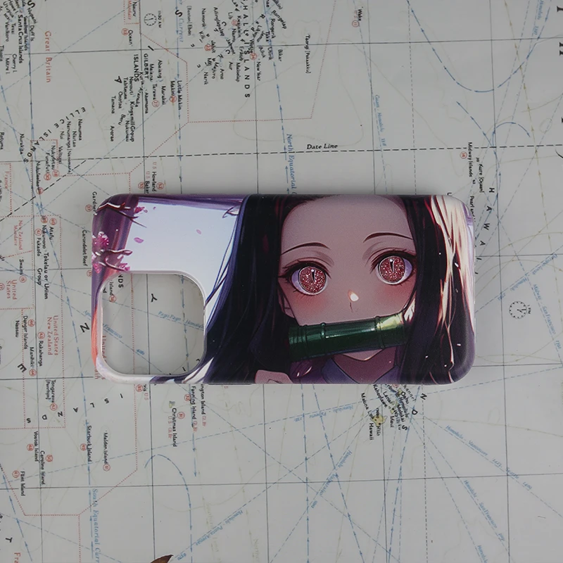 Nezuko Phone Case Glitter Eyes Design | Shockproof Anime Protective Phone Cover