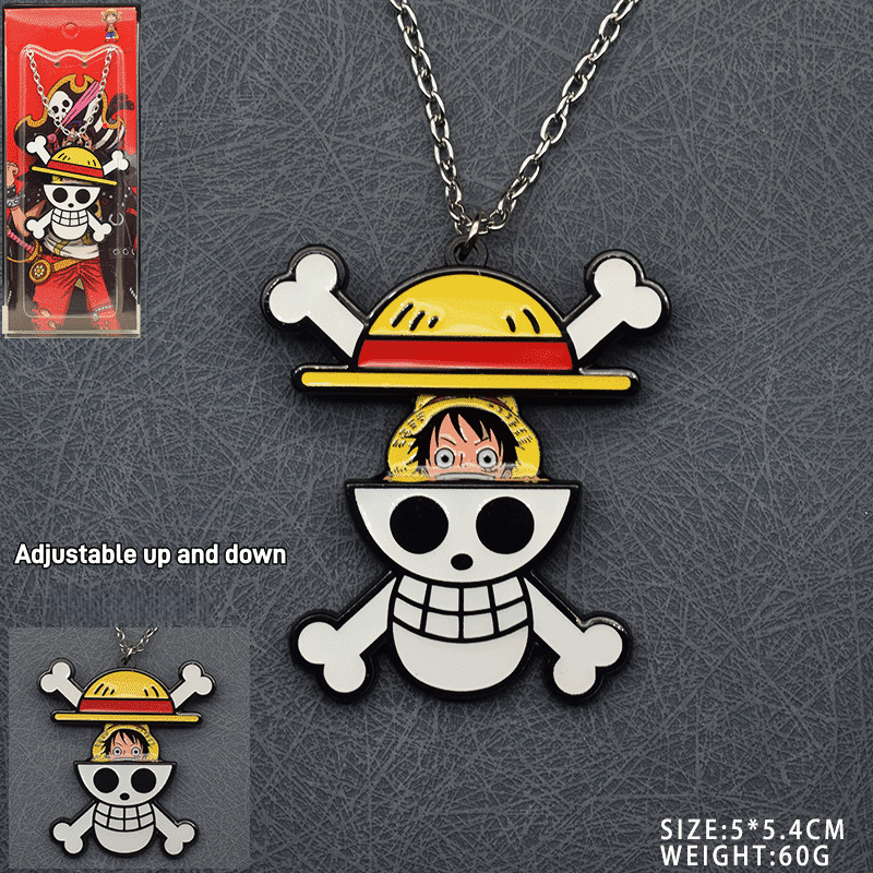 Luffy/Zoro Adjustable Anime Necklace & Keychain Set - Collectible Jewelry for Pirates Fans