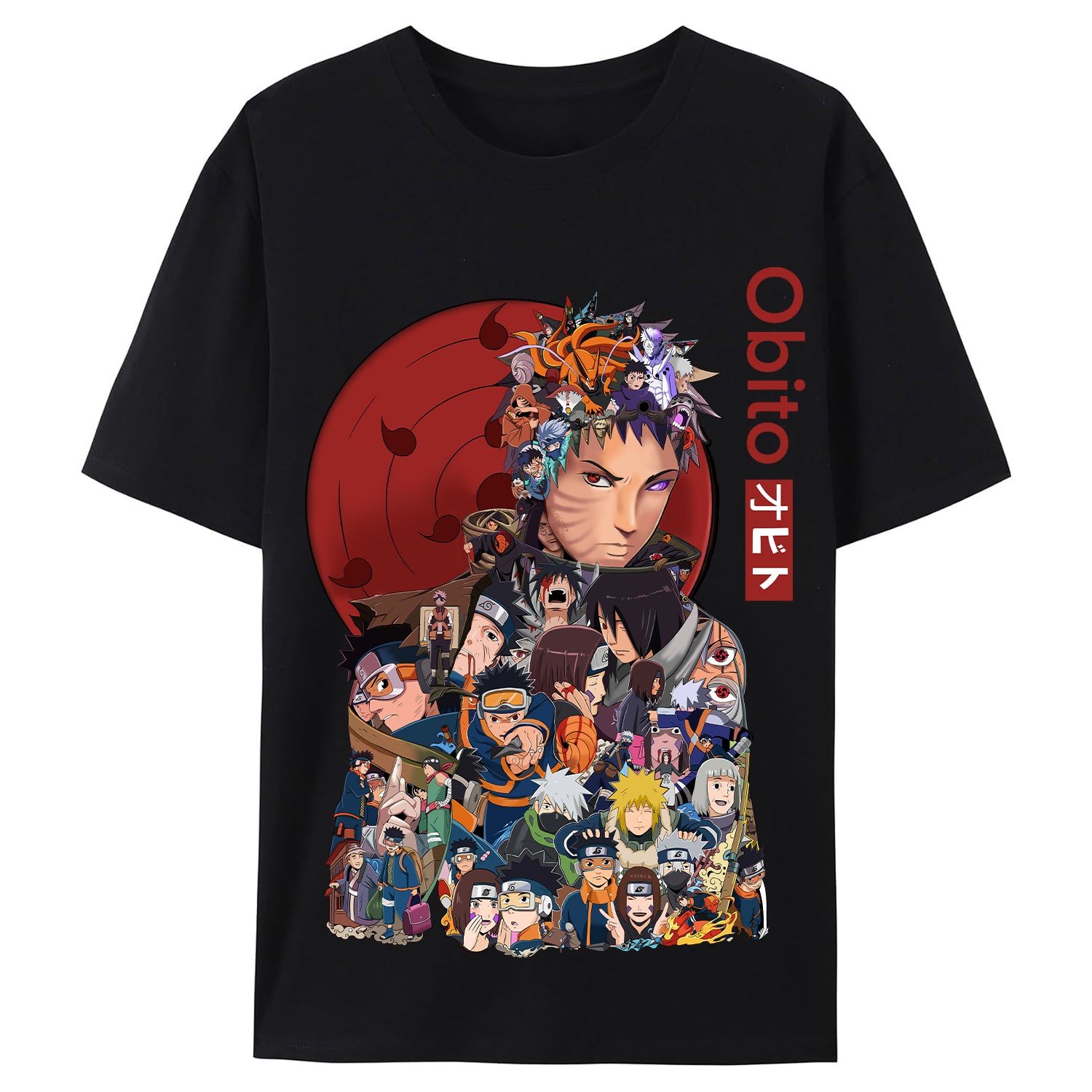 Uchiha Obito Fire Shadow Ninja Cool and Trendy Loose Short-Sleeved T-shirt