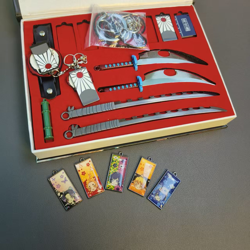 Demon Slayer Alloy Keychain Gift Box Set Anime Weapon & Character Charms