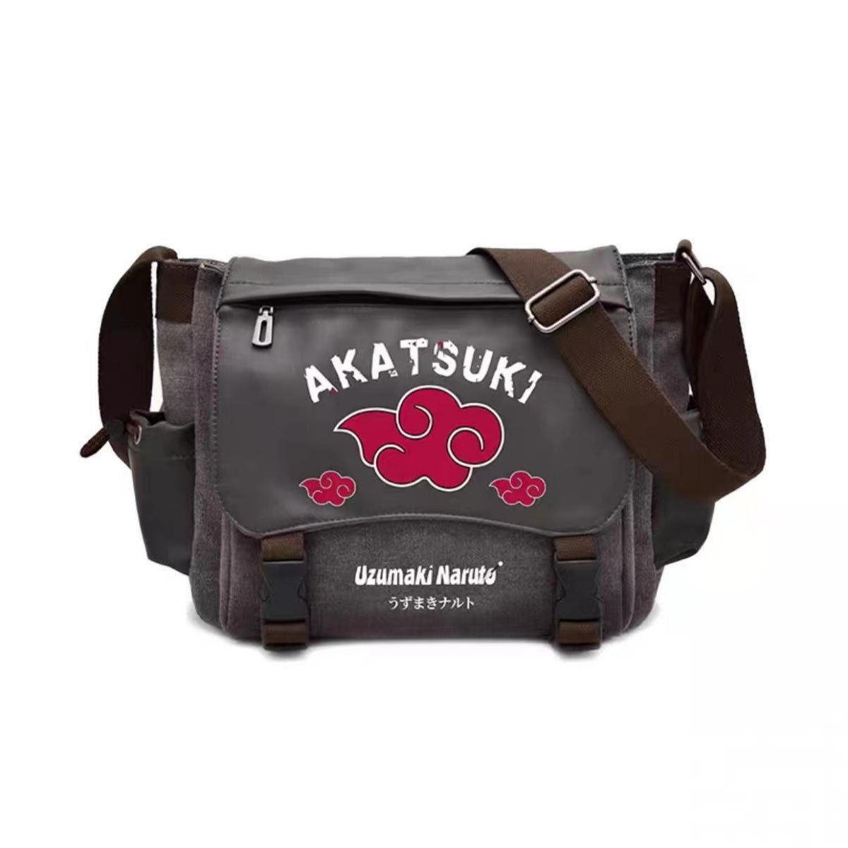 Uzumaki Naruto & Sasuke Uchiha Vintage Canvas Messenger Bag | Adjustable Strap Crossbody Shoulder Bag