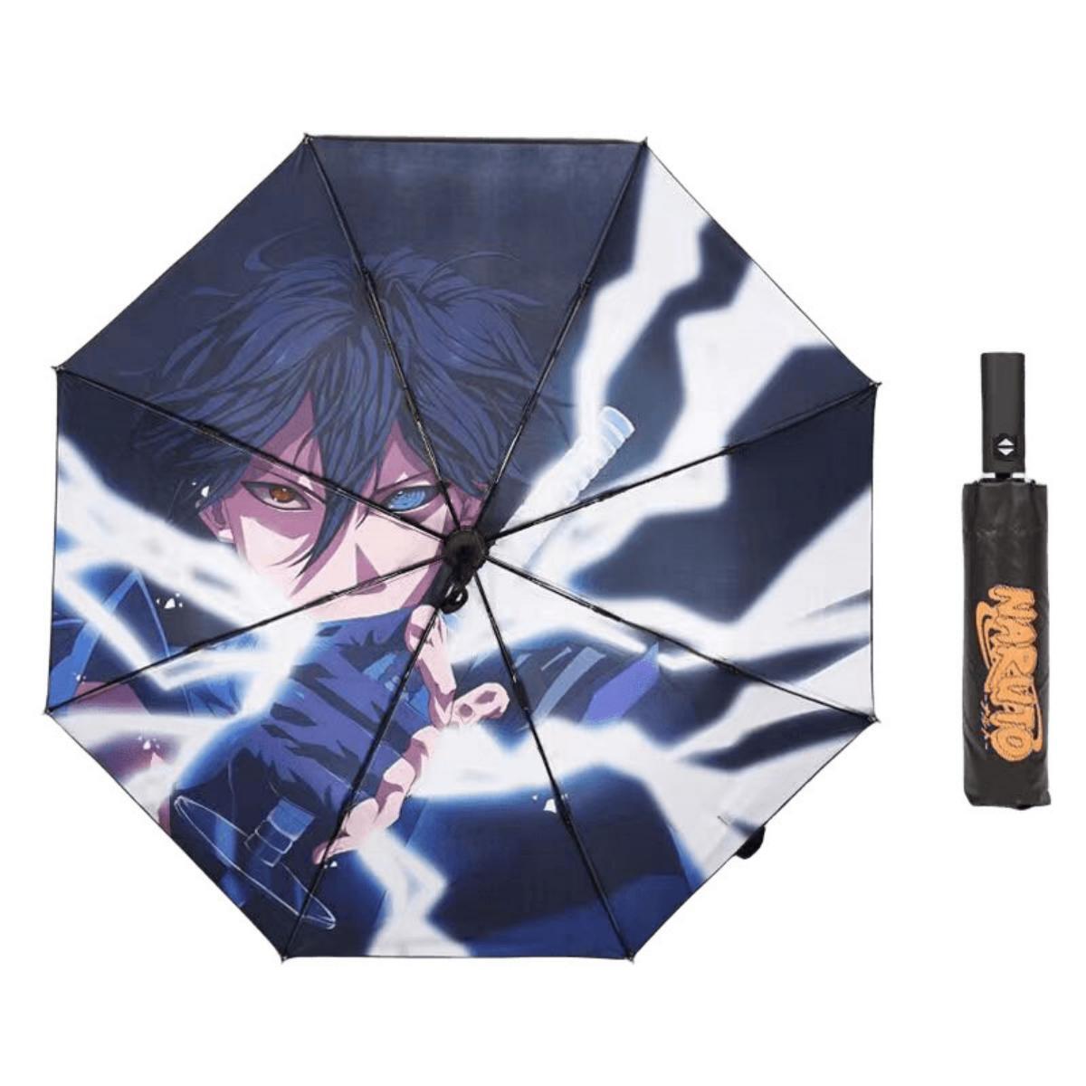 Sasuke/Kakashi/Itachi Anime Umbrella Windproof Waterproof Folding Umbrella with Character Print Rain Gear for Ninja Fans