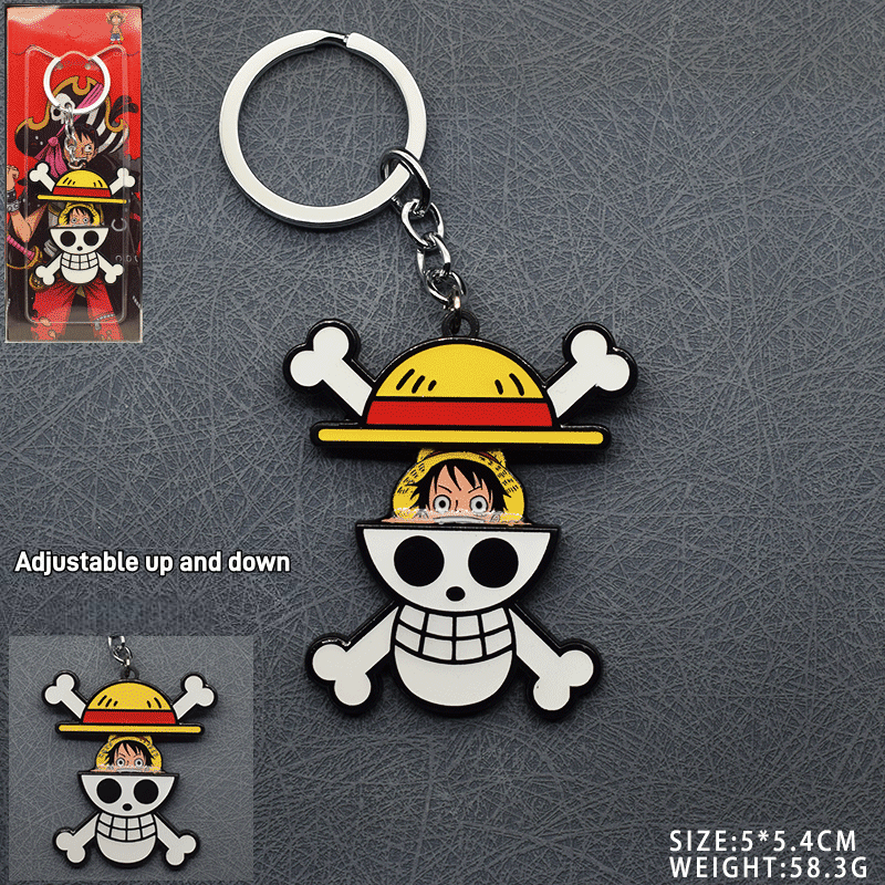 Luffy/Zoro Adjustable Anime Necklace & Keychain Set - Collectible Jewelry for Pirates Fans
