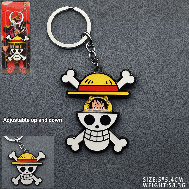 Luffy/Zoro Adjustable Anime Necklace & Keychain Set - Collectible Jewelry for Pirates Fans