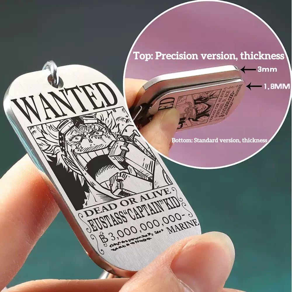 Luffy/Zoro/Sanji Wanted Keychain with Braided Strap & Multi-Tool Knife