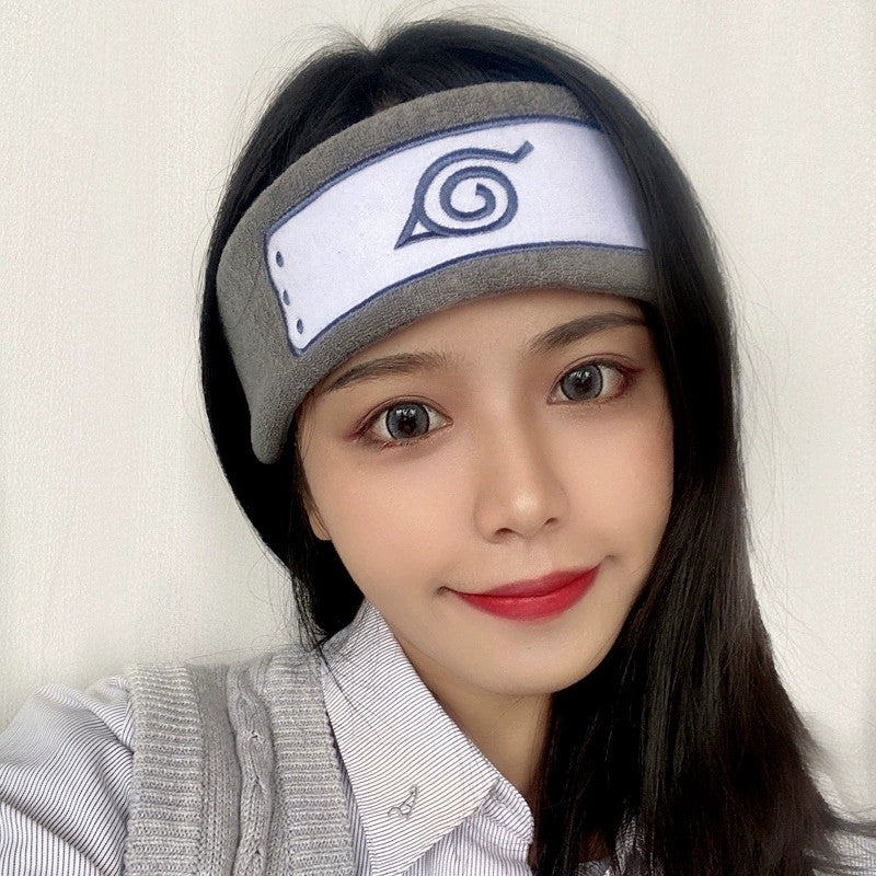 Leaf Village Headband Terry Cloth Sweat-Absorbent Hair Band Anime Cosplay Accessory with Unique Eye Design