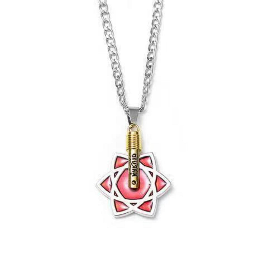 Naruto Akatsuki Cloud & Sharingan Stainless Steel Necklace Collectible Anime Accessory with Tin Box