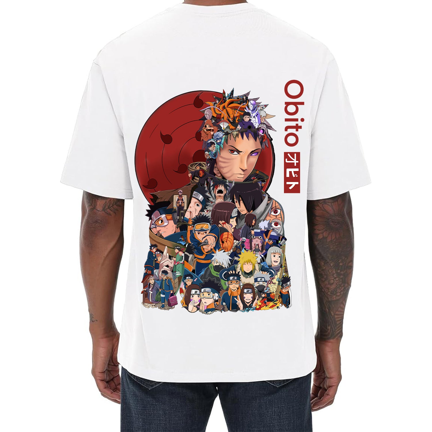Uchiha Obito Fire Shadow Ninja Cool and Trendy Loose Short-Sleeved T-shirt