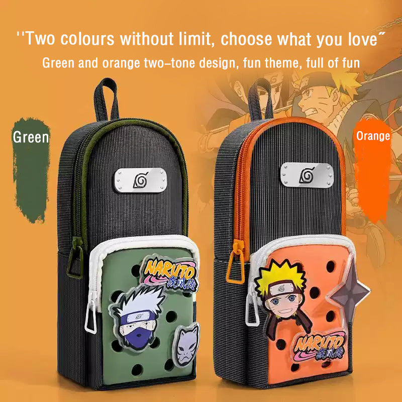 Kakashi Backpack Pencil Case Large Capacity Removable Charms Durable Oxford Fabric for Students Perfect for School Supplies