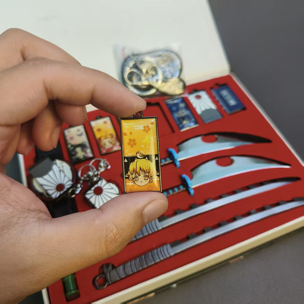 Demon Slayer Alloy Keychain Gift Box Set Anime Weapon & Character Charms