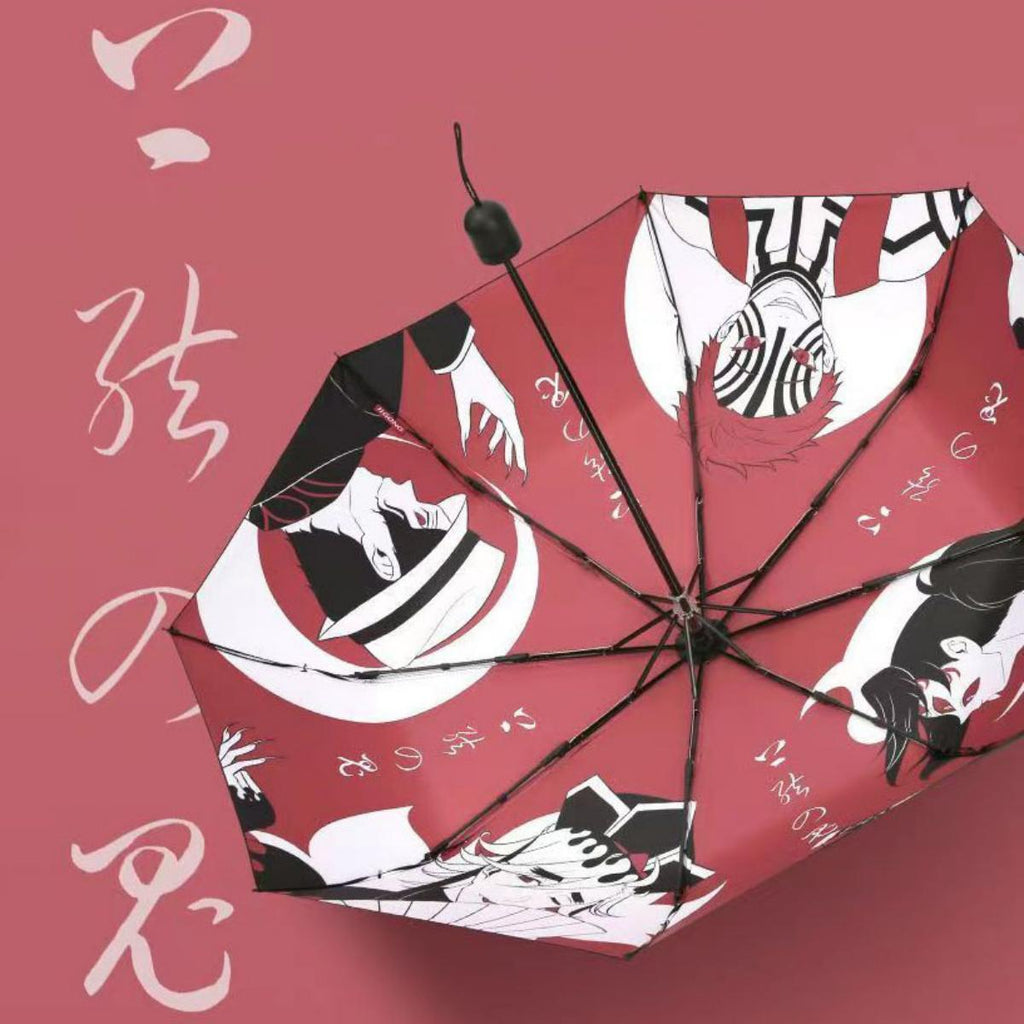 Tanjiro/Nezuko Foldable Umbrella with Character Print Full Metal Handle Anime Rain Gear for Fans