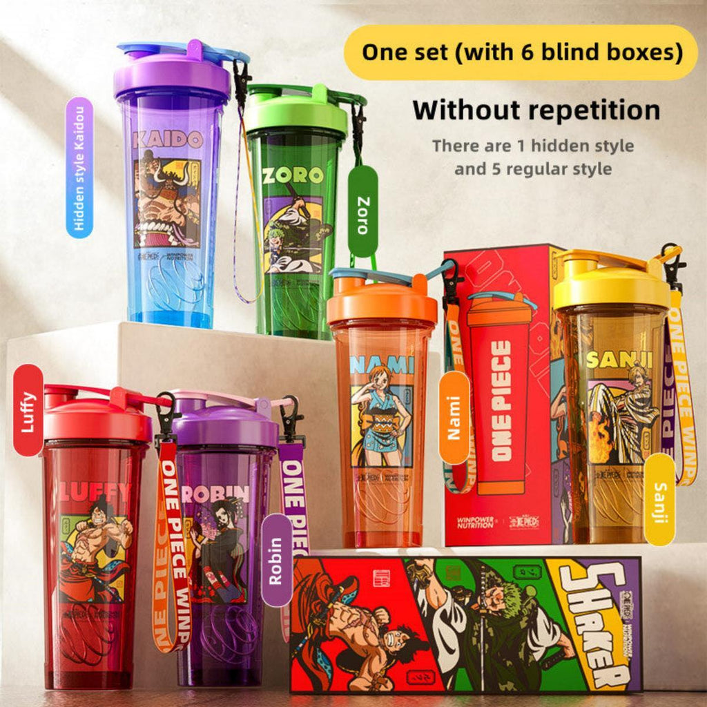 Luffy/Zoro/Sanji Anime Character Shaker Bottle Mystery Protein Mixing Cup Otaku Collectible Gift for Fan Collectors