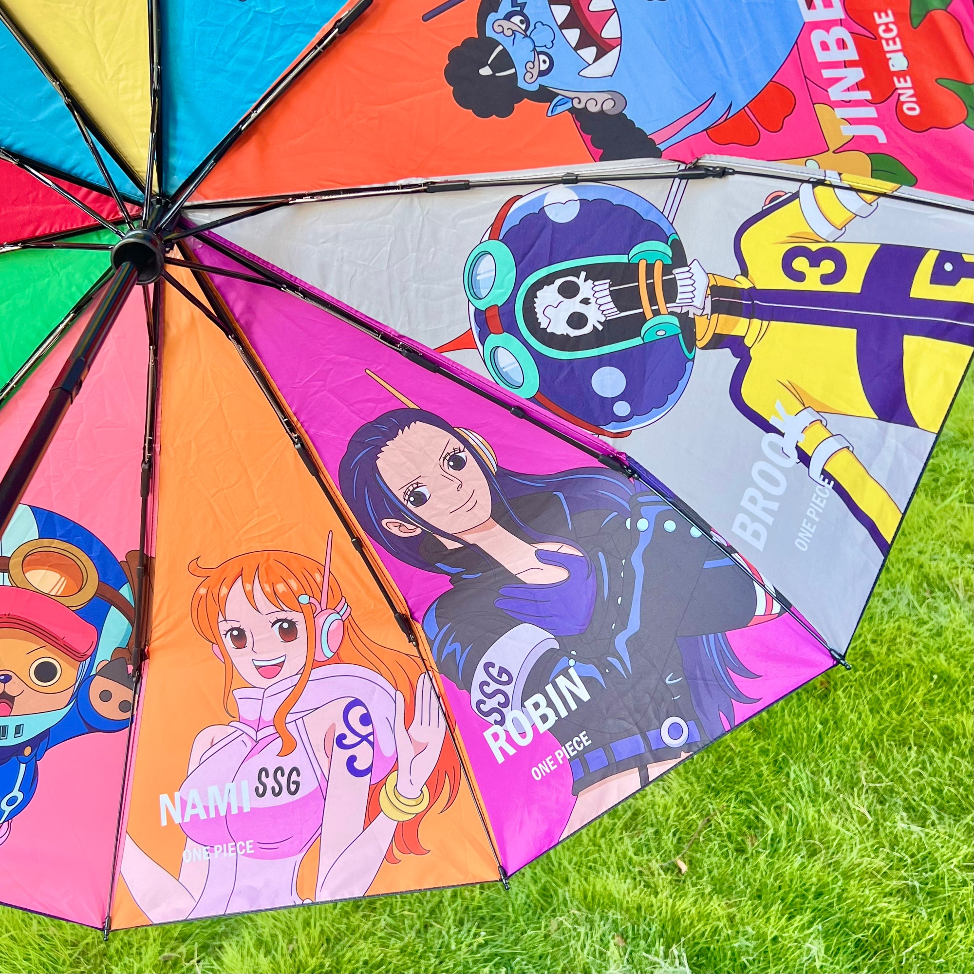 Luffy/Zoro/Sanji Anime Automatic Umbrella - Colorful Character Print Rain & Sun Protection Umbrella