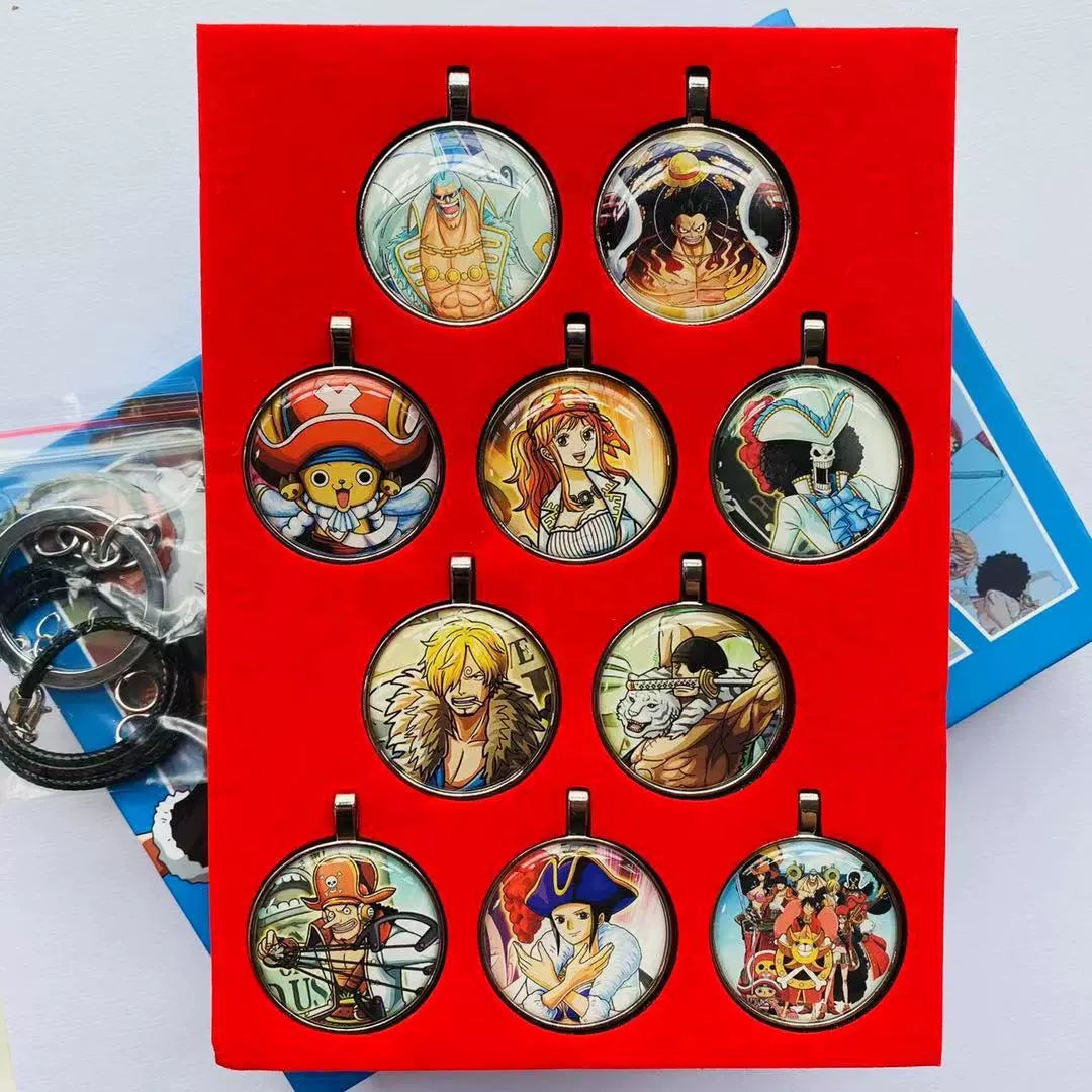Luffy/Zoro Anime Collectible Gift Box Wanted Poster Keychains, Pins & Sword Charms Set