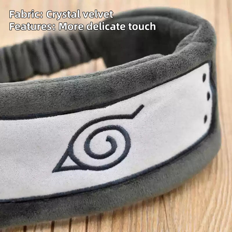 Leaf Village Headband Terry Cloth Sweat-Absorbent Hair Band Anime Cosplay Accessory with Unique Eye Design