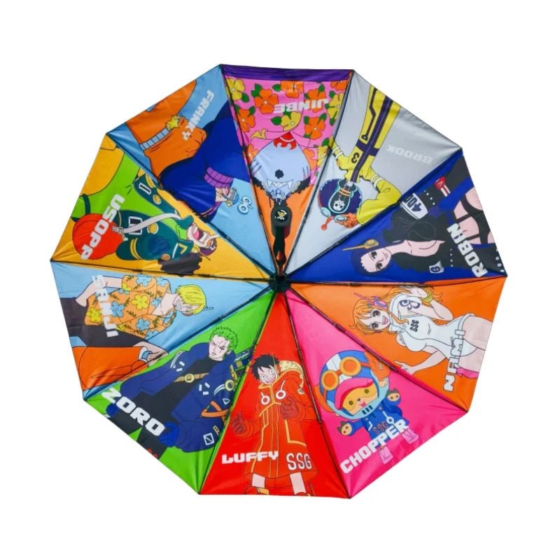 Luffy/Zoro/Sanji Anime Automatic Umbrella - Colorful Character Print Rain & Sun Protection Umbrella